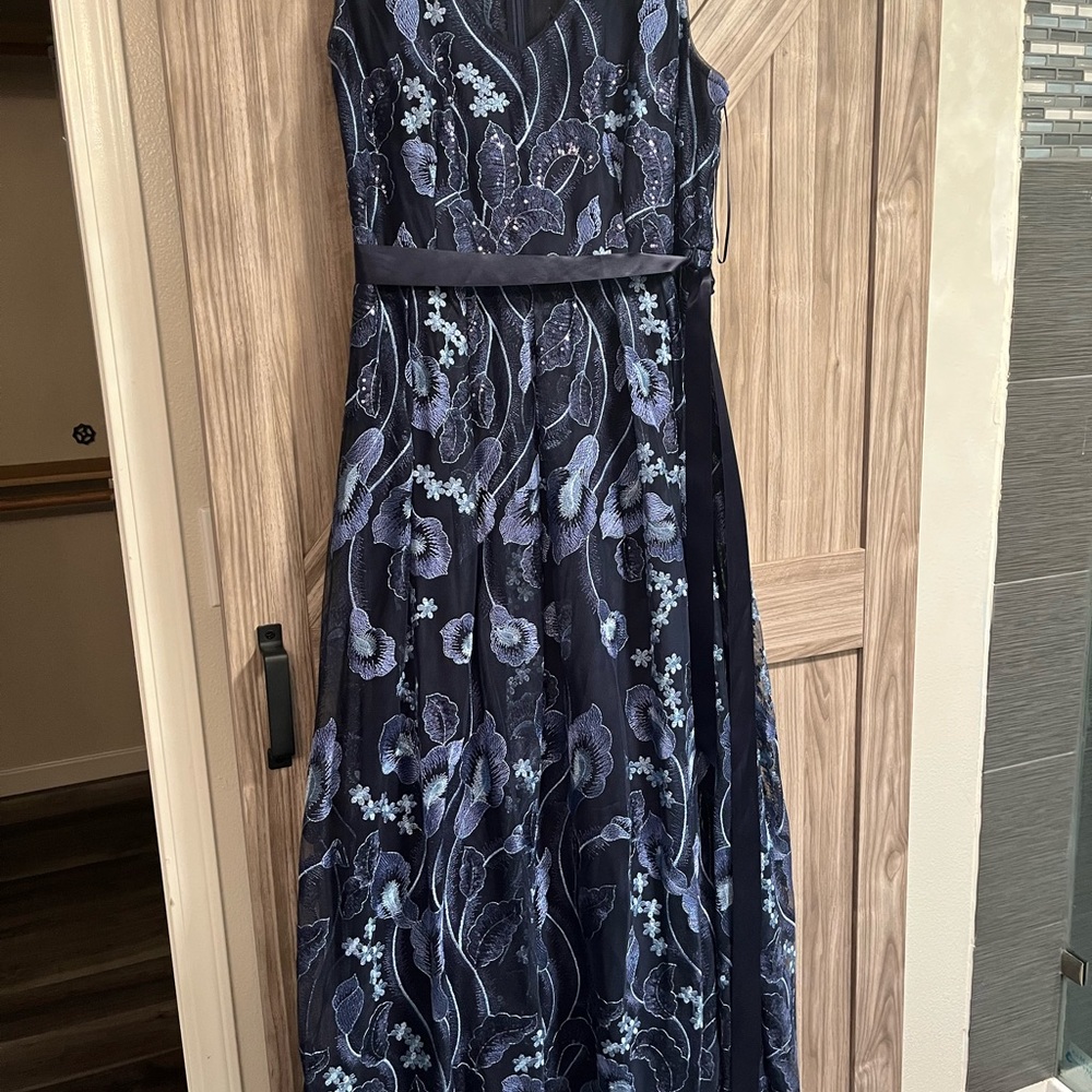 R&M Richards Navy Floral Dress